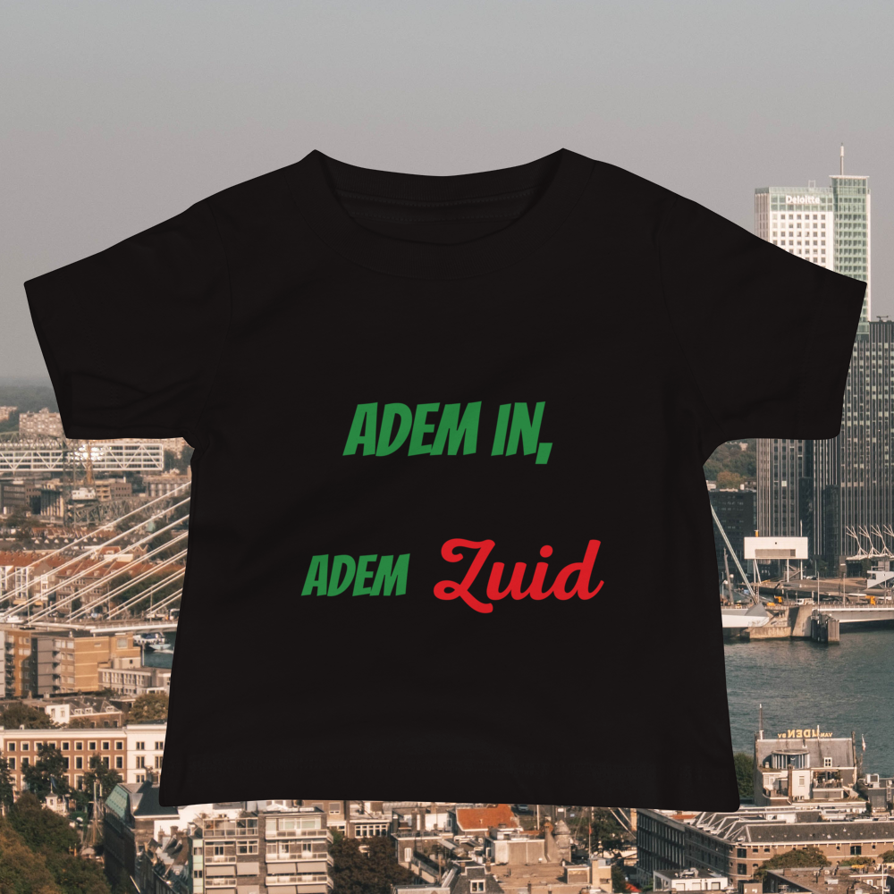 Adem in, adem Zuid babyshirt met korte mouwen