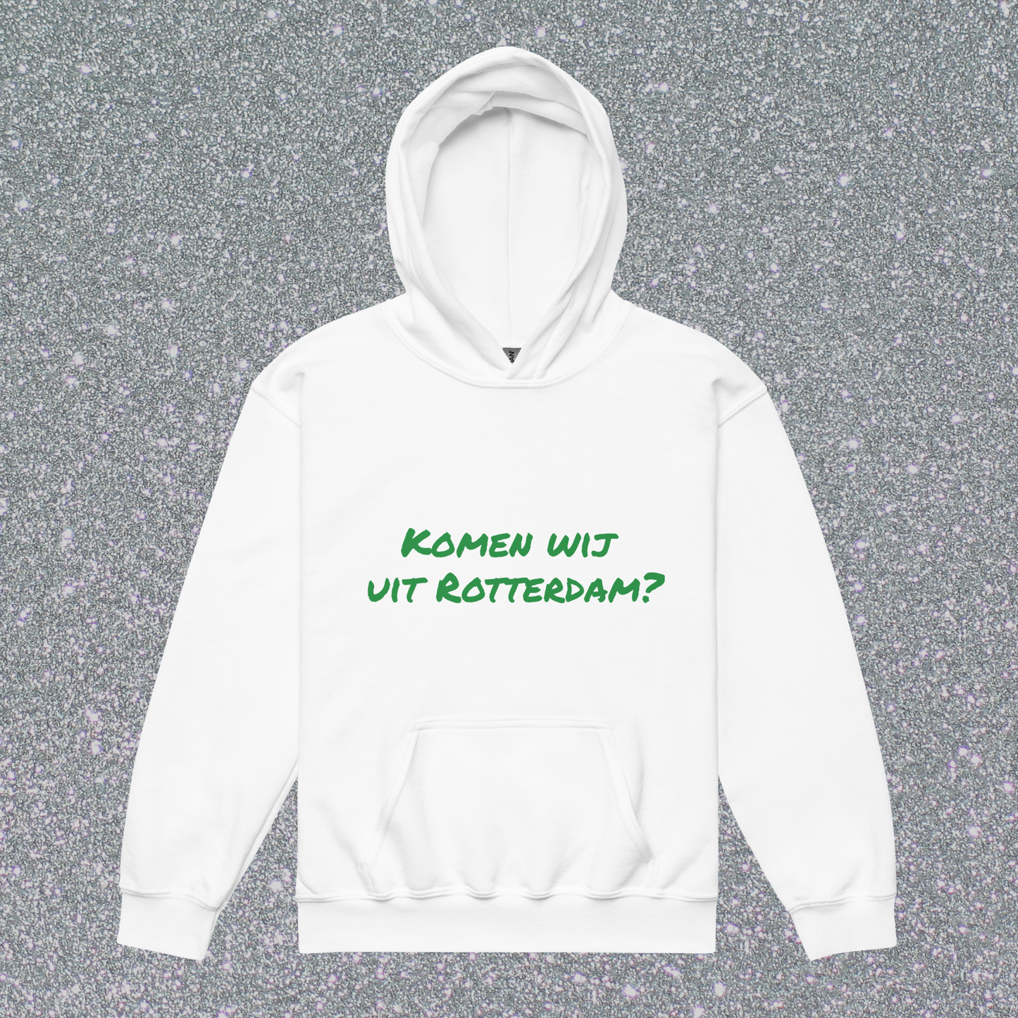 Komen wij uit Rotterdam!? 🟢⚪️🟢 Unisex Jeugd Hoodie