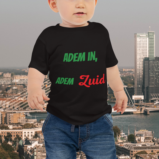 Adem in, adem Zuid babyshirt met korte mouwen